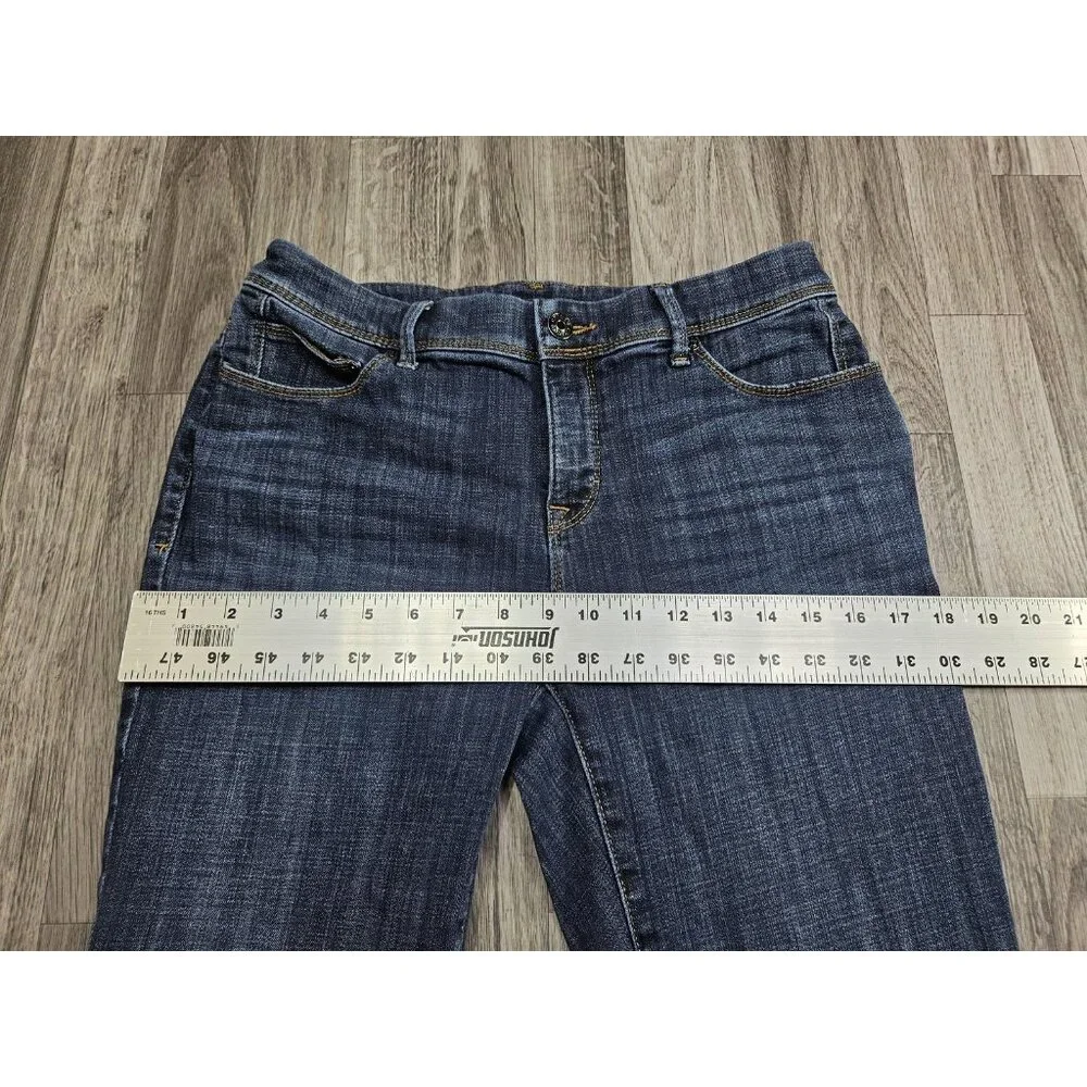 Chicos Jeans Womens 0 Blue So Slimming Girlfriend Crop Medium Wash Denim Zip Fly